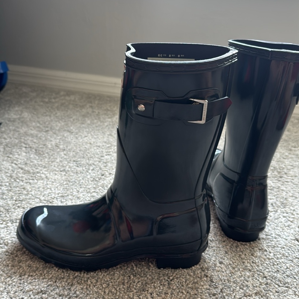 Hunter Originally Short Gloss Boots Size 8 - Picture 4 of 7